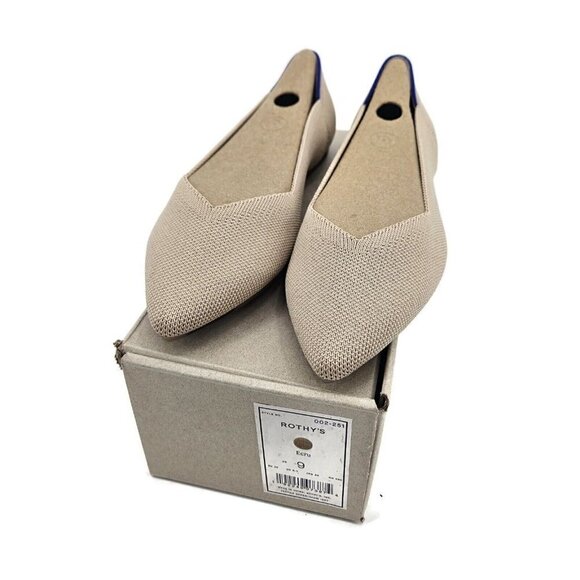 New Rothy's The Point  Shoes Womens 9 Ecru Rothys Slip Ons - Picture 1 of 9